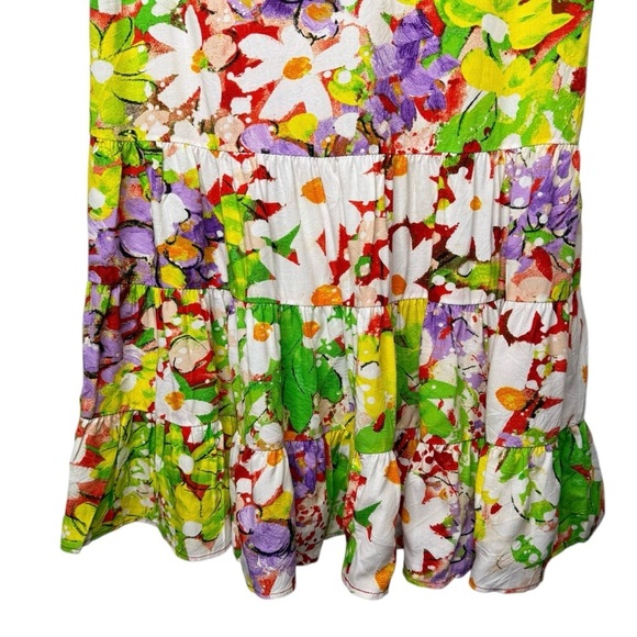 NEW Jams World Daisy Patch Floral Girls Scoop Neck Tiered Dress Sz Large - Picture 12 of 13